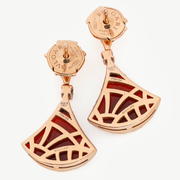 Bvlgari Divas’ Dream Red 18kt Gold Drop Earrings - Picture 2 of 4